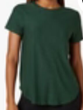 Beyond Yoga Featherweight On the Down Low Tee Forest Green Heather Size Medium